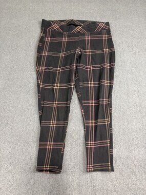 Torrid Womens Black Pink Plaid Cropped Leggings 2